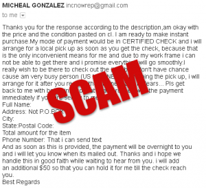 Craigslist Scam Email