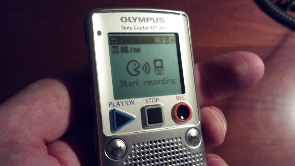 Olympus Note Corder DP-201 screen